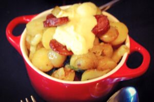 Fingerling Potatoes with Spanish Chorizo and Peruvian Pepper Ailoi